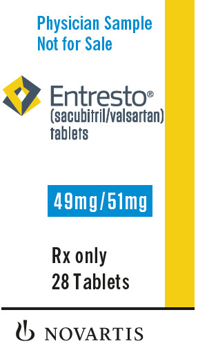 PRINCIPAL DISPLAY PANEL  								Physician Sample 								Not for Sale 								Entresto® 								(sacubitril/valsartan) tablets 								49 mg / 51 mg 								Rx only 								28 Tablets 								NOVARTIS