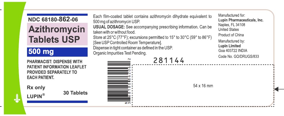 Bottle Label - 30 tablets - 500 mg