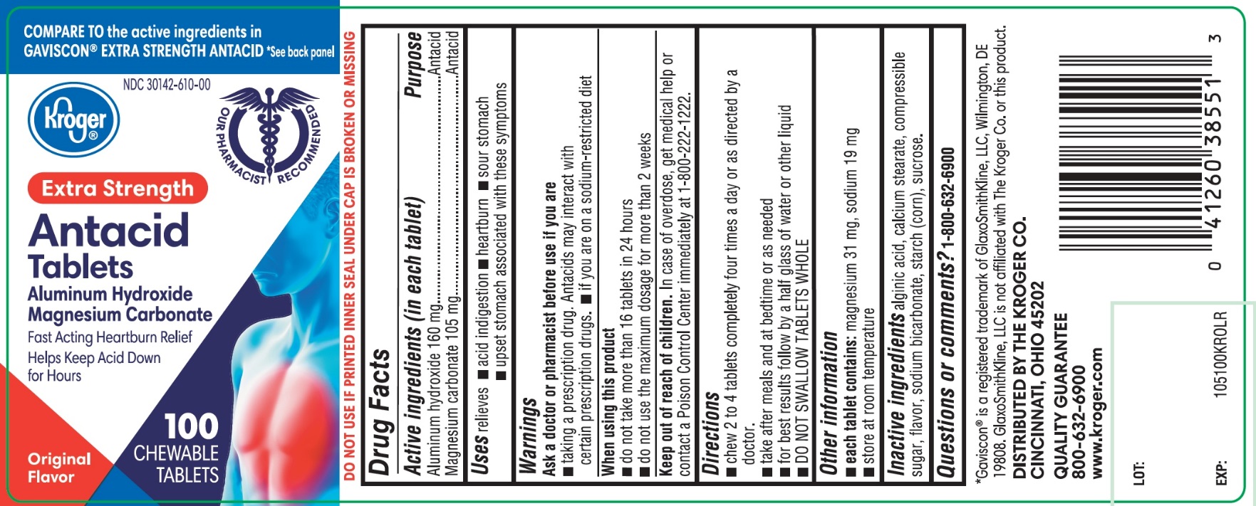 Kroger Antacid 100 Chewable Tablets