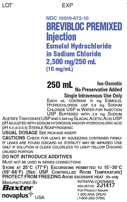Representative Brevibloc 10mg Novaplus Container Label 10019-672-10