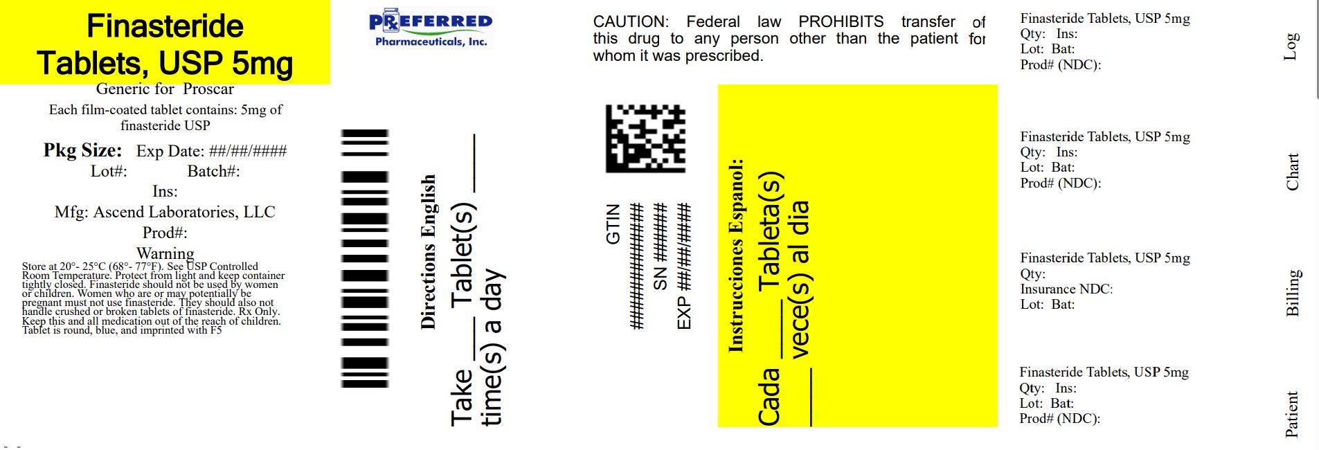 Finasteride Tablets USP 5mg