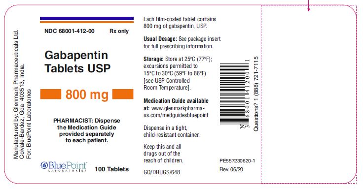 Gabapentin Tabs 100ct 800mg