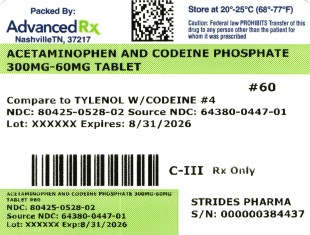 Acetamino and Codeine 300/60mg #60