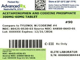 Acetamino and Codeine 300/60mg #90