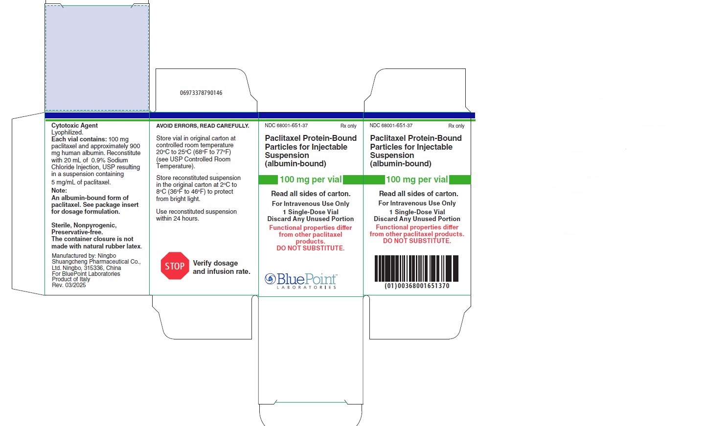 Paclitaxel Carton Label