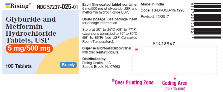 PACKAGE LABEL-PRINCIPAL DISPLAY PANEL - 5 mg/500 mg (100 Tablets Bottle)