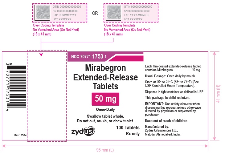 Mirabegron extended-release tablets, 50mg