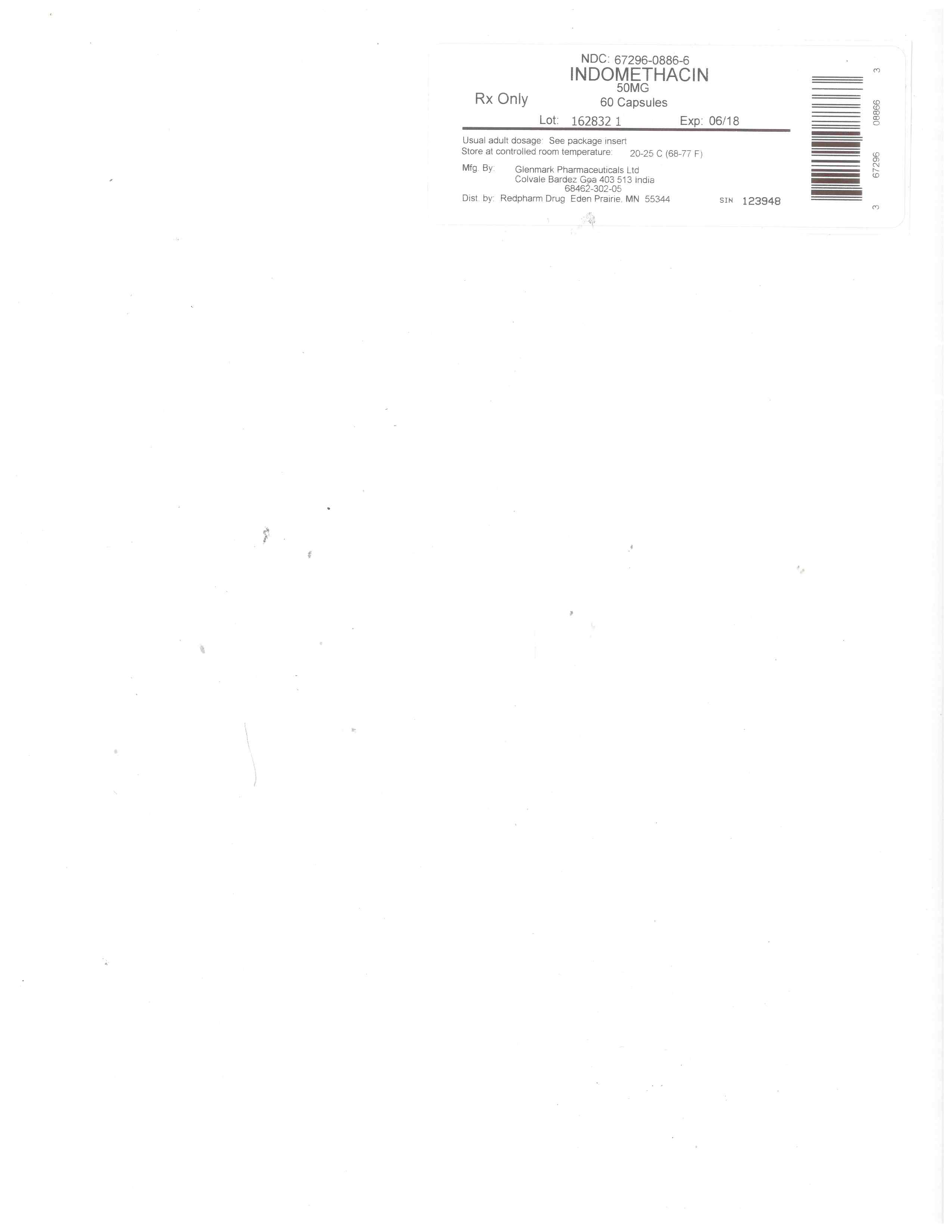 INDOMETHACIN 50MG #60
