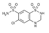 The structural formula for hydrochlorothiazide is chemically described as 6 chloro 3,4-dihydro-2H-1,2,4-benzo-thiazidiazine-7-sulfonamide 1,1-dioxide. Its empirical formula is C7H8CIN3O4S2.