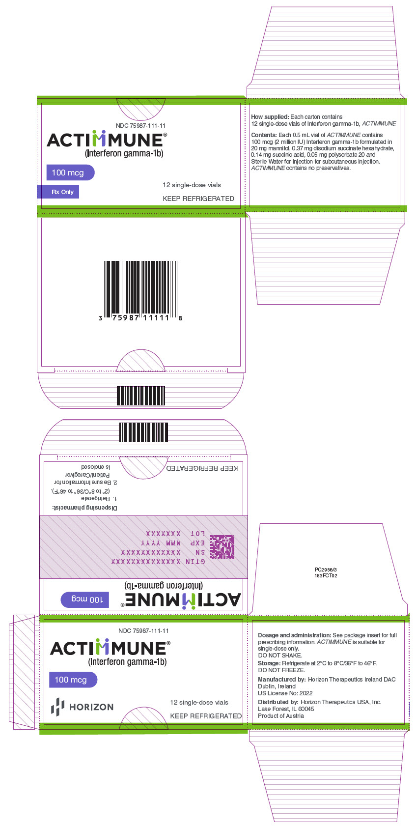 PRINCIPAL DISPLAY PANEL - 100 mcg Vial Carton