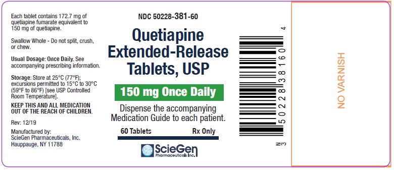 Quetiapine Fumarate 150 mg 60 Count Label