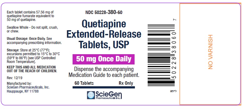 Quetiapine Fumarate 50 mg 30 Count Bottle Label