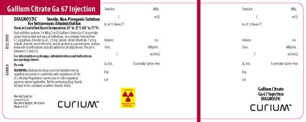 PRINCIPAL DISPLAY PANEL  Gallium Citrate Ga 67 Injection  
