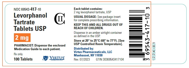 2 mg 100 count Bottle Label