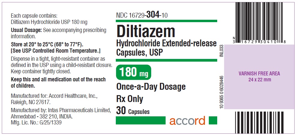 Diltiazem hydrochloride 180mg Capsule- Label 