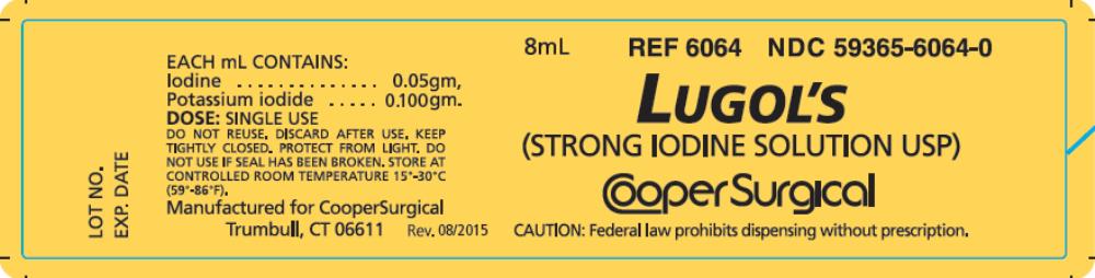 PRINCIPAL DISPLAY PANEL  8mL       NDC 59365-6064-0  Lugol’s  (STRONG IODINE SOLUTIONS USP)  