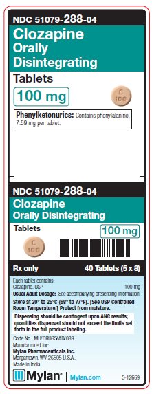 Clozapine Orally Disintegrating Tablets 100 mg Unit Carton Label