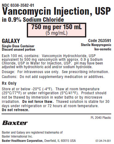 Vancomycin Representative Container Label 0338-3582-01