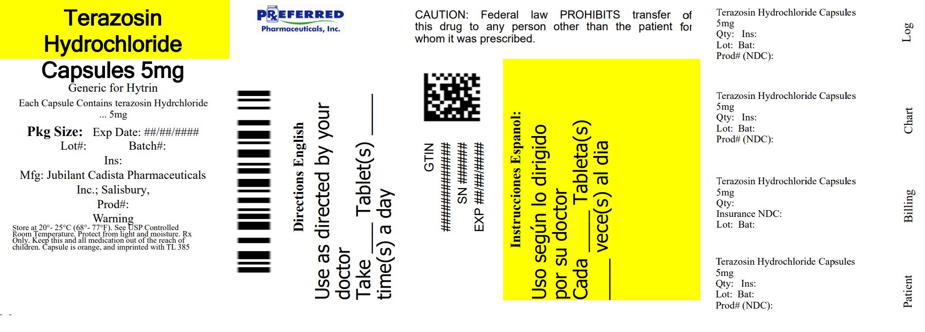 Terazosin Hydrochloride Capsules 5mg