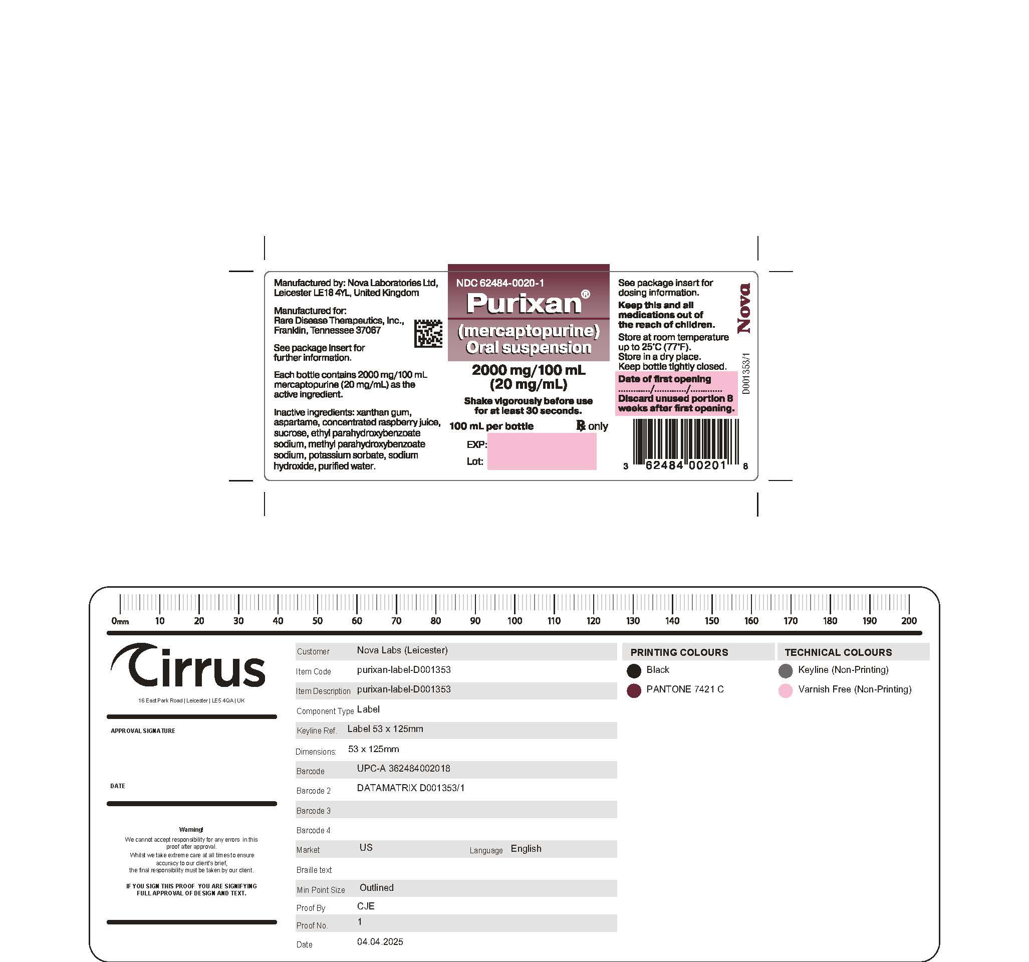 Purixan bottle Label