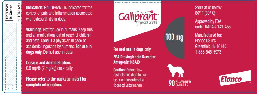 Principal Display Panel - Galliprant 100 mg 90 Tablets Bottle Label 