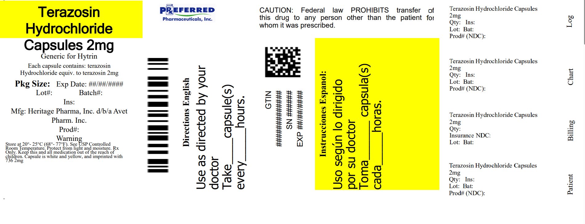 Terazosin Hydrochloride Capsules 2mg
