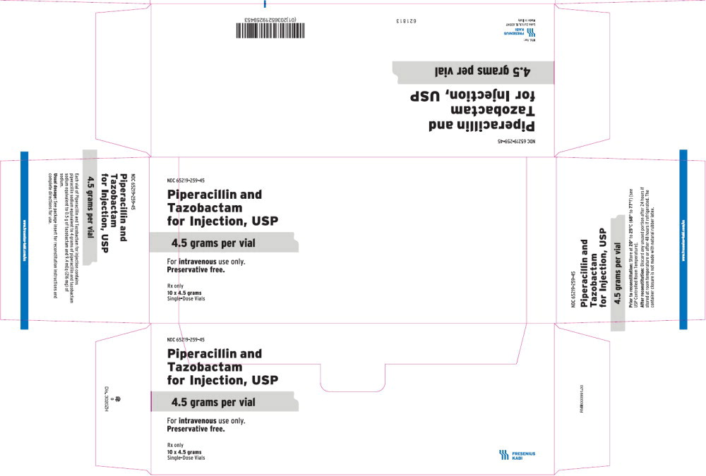 PACKAGE LABEL – PRINCIPAL DISPLAY PANEL – Piperacillin and Tazobactam 4.5 grams per vial – SHELF CARTON 