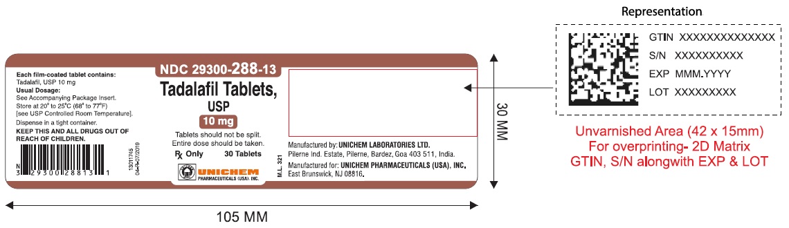 Tadalafil Tablets USP 10 mg - 30T Container label