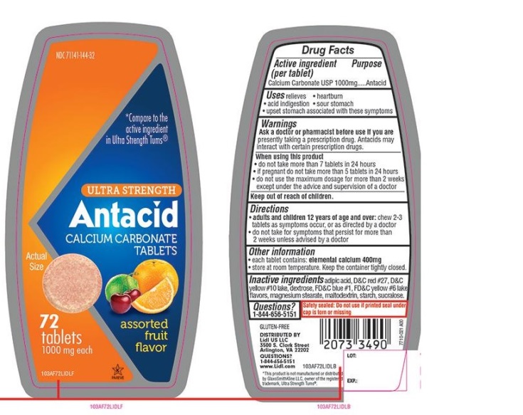 Lidl Ultra Strength Antacid Calcium Carbonate Tablets 1000 mg