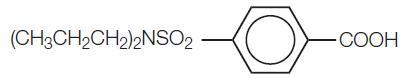 Structural formula of probenecid