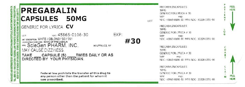 Pregabalin Capsules 50 mg (#30)