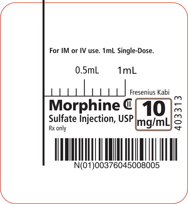 PACKAGE LABEL - PRINCIPAL DISPLAY - Morphine 1 mL Syringe Label  