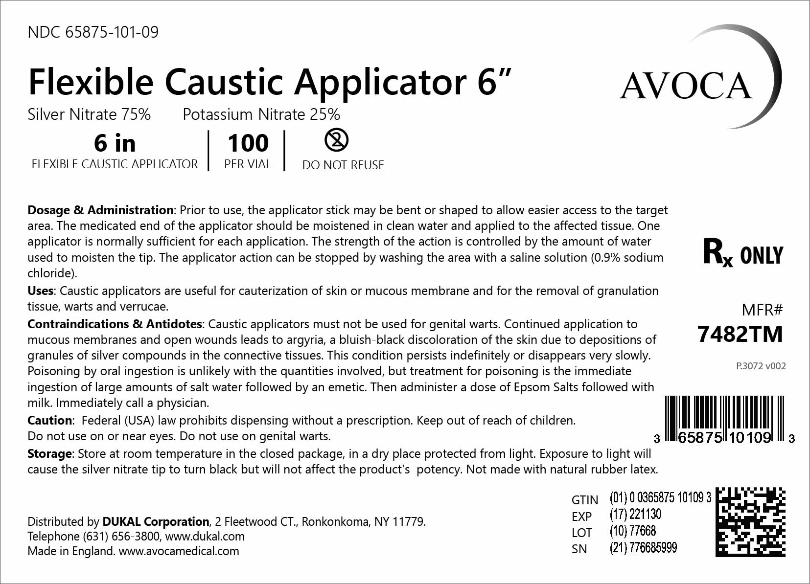 Flexible Caustic Applicator 6”