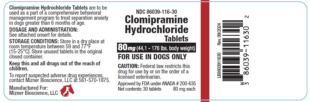Clomipramine Hydrochloride 80 mg (44-176 lbs. body weight)