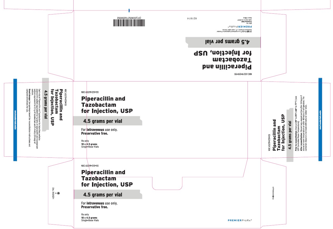 PACKAGE LABEL – PRINCIPAL DISPLAY PANEL – Piperacillin and Tazobactam 4.5 grams per vial – SHELF CARTON  