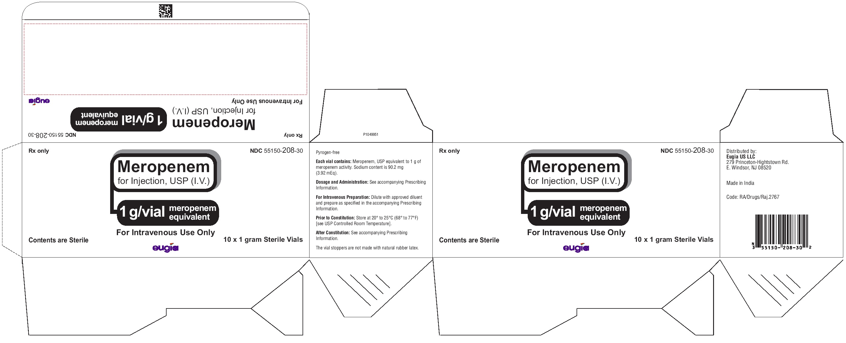 PACKAGE LABEL-PRINCIPAL DISPLAY PANEL - 1 g/vial - Container-Carton (10 Vials)