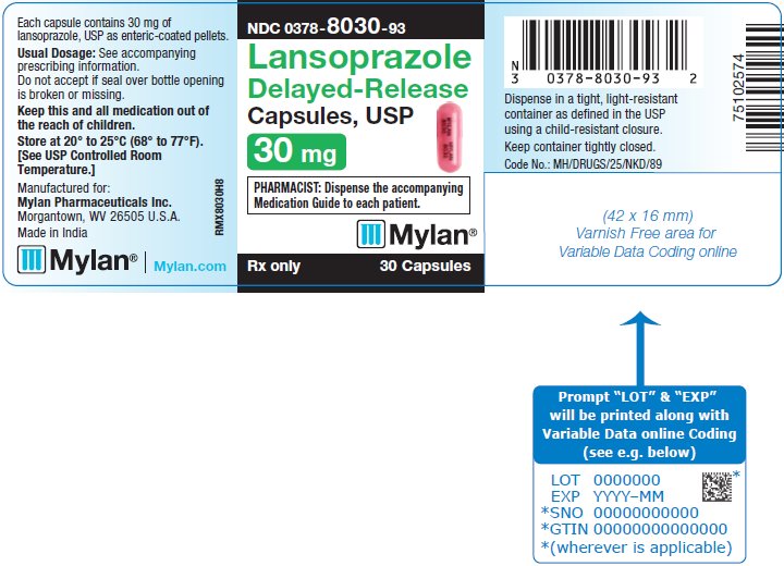 Lansoprazole Delayed-Release Capsules 30 mg Bottle Label