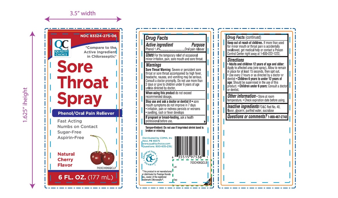 Quality Choice Sore Throat Cherry Flavor 6 Fl OZ