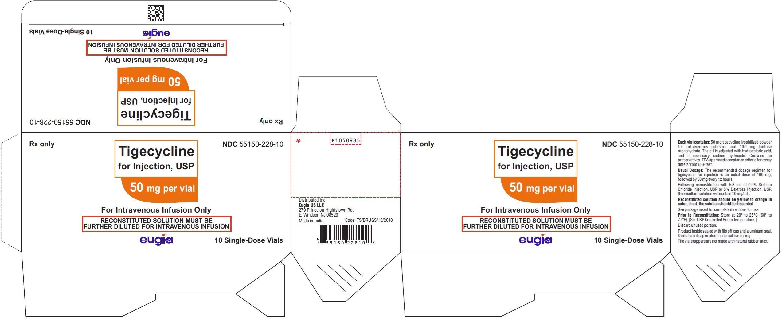 PACKAGE LABEL-PRINCIPAL DISPLAY PANEL - 50 mg per vial - Container- Carton (10 Vials)