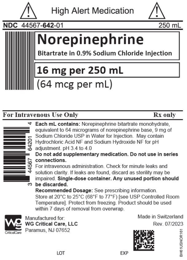 Norepinephrine Bitartrate in 0.9% Sodium Chloride Injection 16 mg per 250 mL bag image