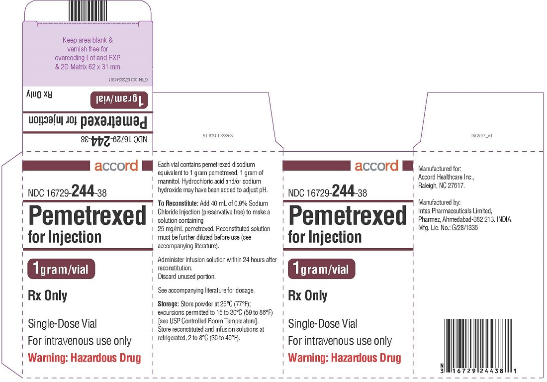 Pemetrexed for injection 1 gram/vial - Carton  