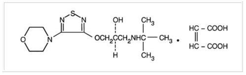 The structural formula for Timolol Maleate has a molecular weight of 432.50. It is a white, odorless, crystalline powder which is soluble in water, methanol, and alcohol. Timolol Maleate ophthalmic solution is stable at room temperature.