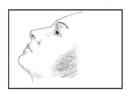 Sit or stand comfortably, with your head tilted back (Figure 3).