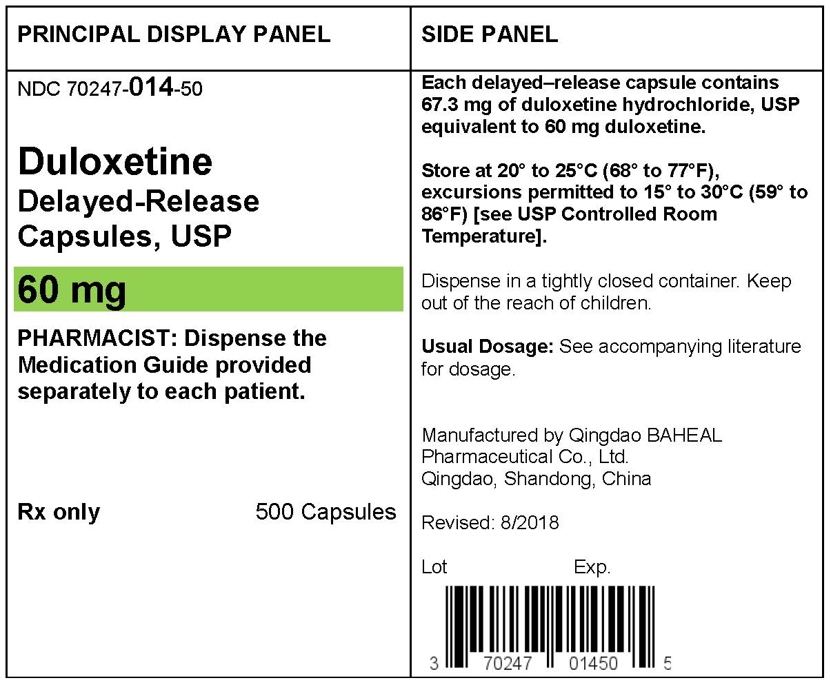 PACKAGE LABEL- Duloxetine Delayed-Realease Capsules 60 mg