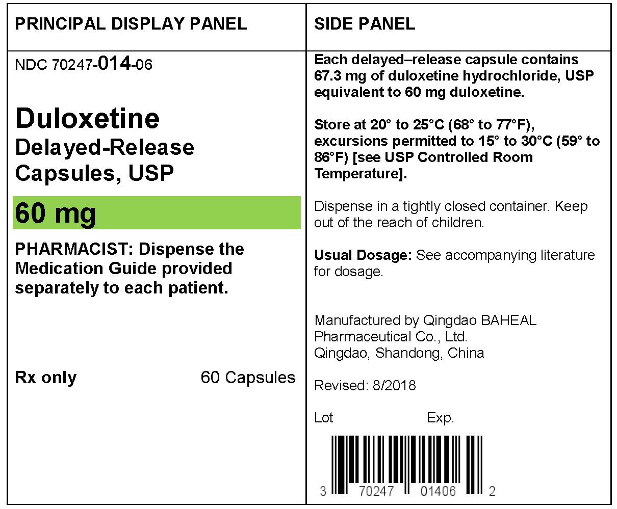 PACKAGE LABEL- Duloxetine Delayed-Realease Capsules 60 mg
