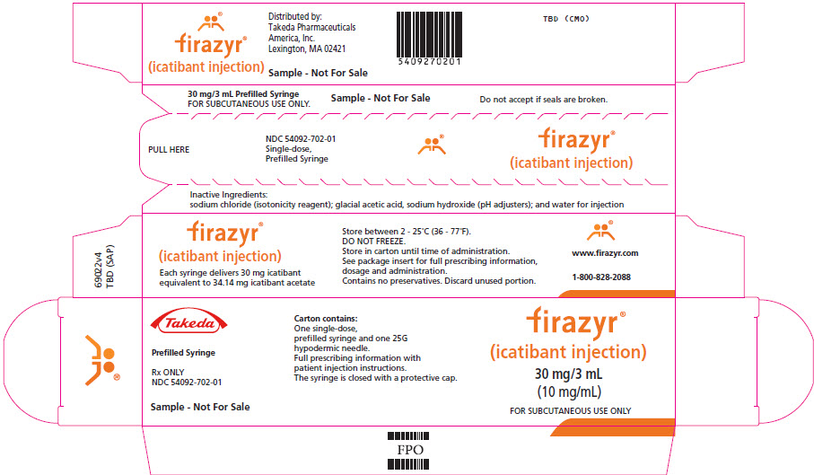 PRINCIPAL DISPLAY PANEL - 3 mL Syringe Carton - 54092-702-01