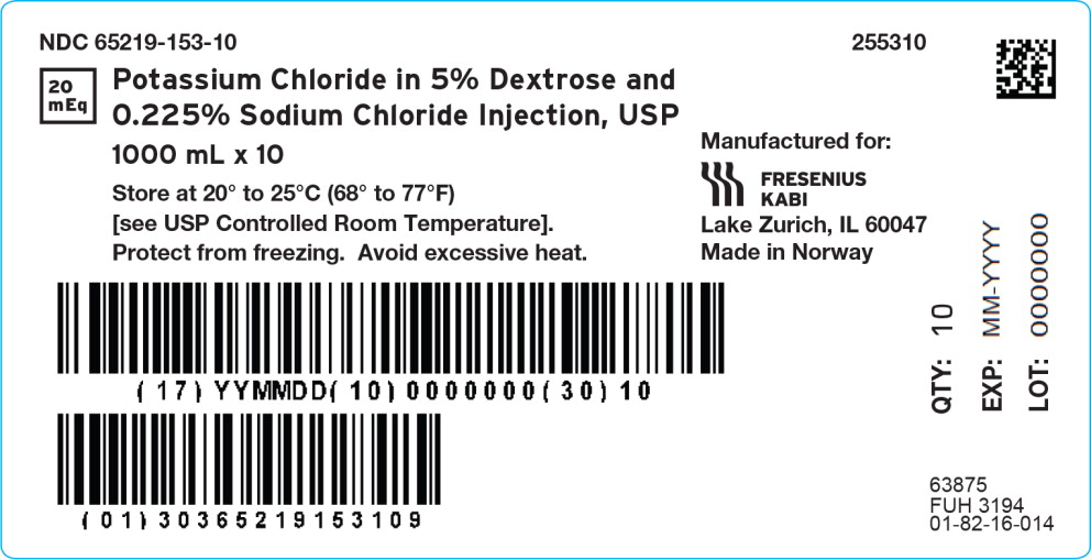 PACKAGE LABEL - PRINCIPAL DISPLAY – Potassium Chloride in 5% Dextrose and 0.225% Sodium Chloride Injection, USP Case Label  