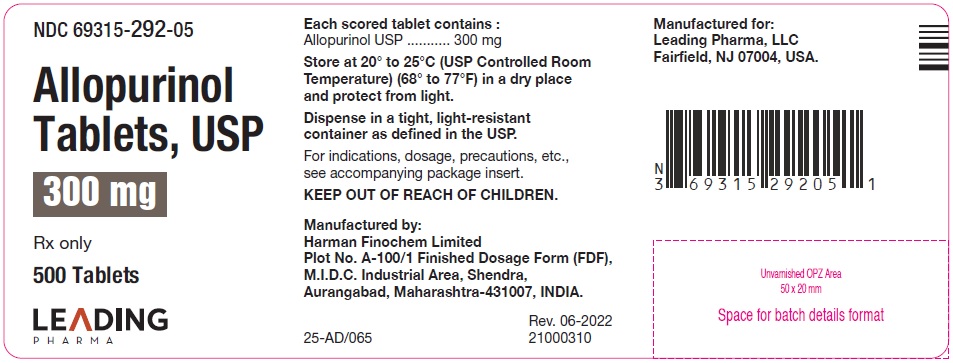 Allopurinol 300 mg 500n Tablets