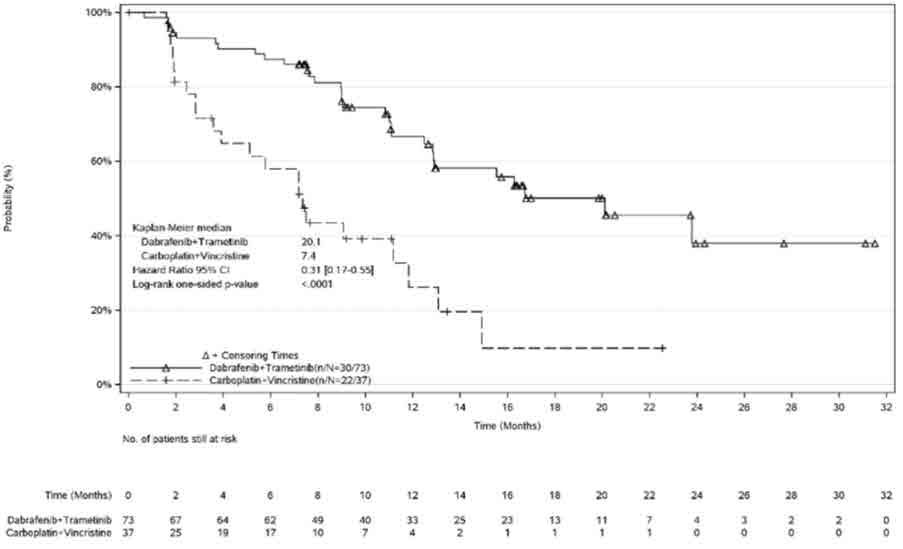 Figure 5.     Kaplan-Meier Curves for Progression-Free Survival in Study G2201 (LGG Cohort)